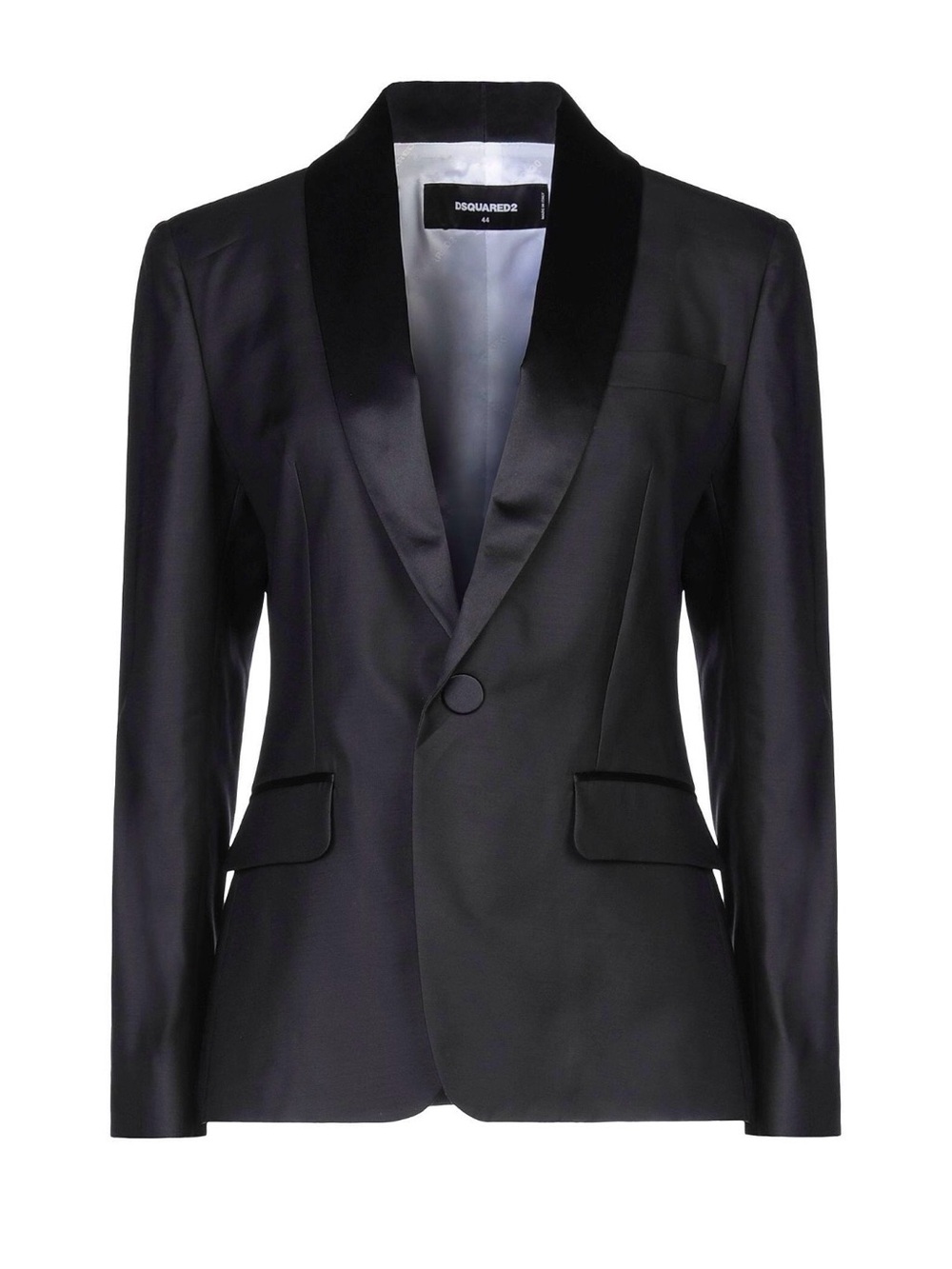 Dsquared2 Black Satin-Trim Women's Single-Button Blazer